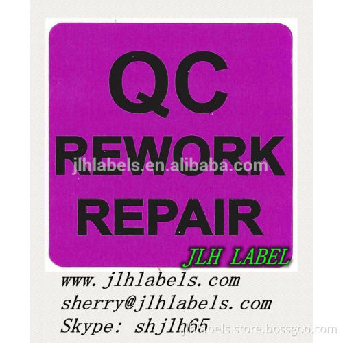 Glossy Yellow "QC HOLD" "QC REWORK REPAIR" Sticker Label,2"x2" ,500 labels/roll